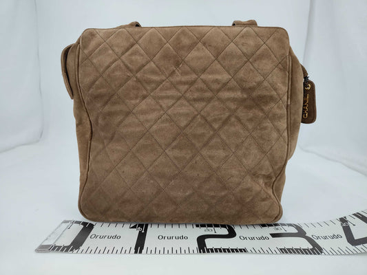 CHANEL Matelasse 3649362 Suede Tote Bag with Coco Mark and GD Hardware, Brown