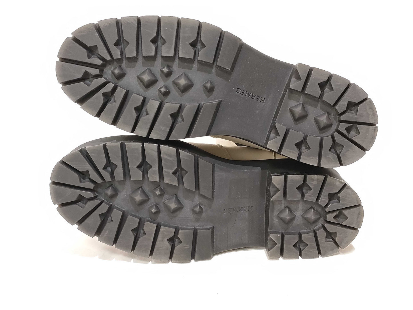 HERMES Hallow Side Gore Boots Ivory Other Shoes