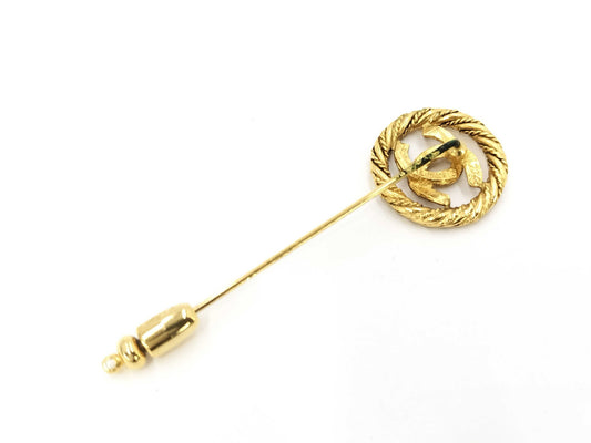 CHANEL Gold Pin Brooch
