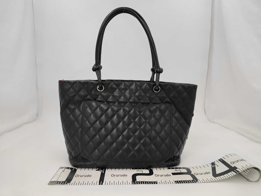 CHANEL Cambon Line Black W30cm Tote Bag
