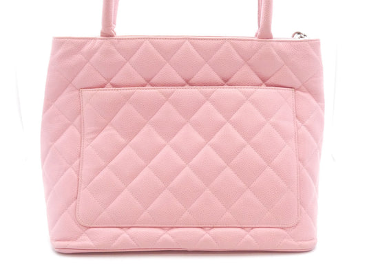 CHANEL Caviar Skin Reproduction Tote Bag with Coco Mark