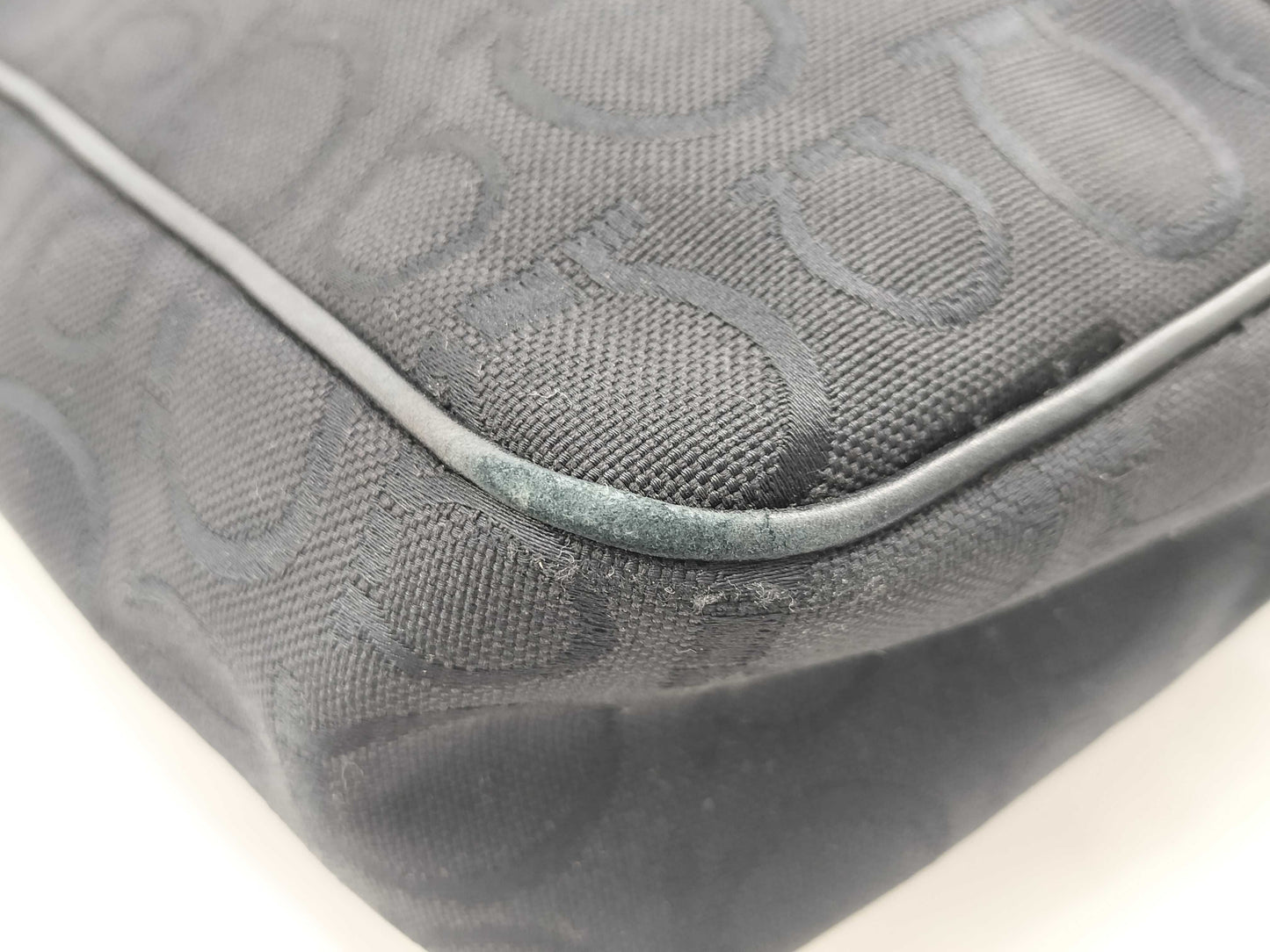 Salvatore Ferragamo Gancini canvas and leather shoulder bag tote bag