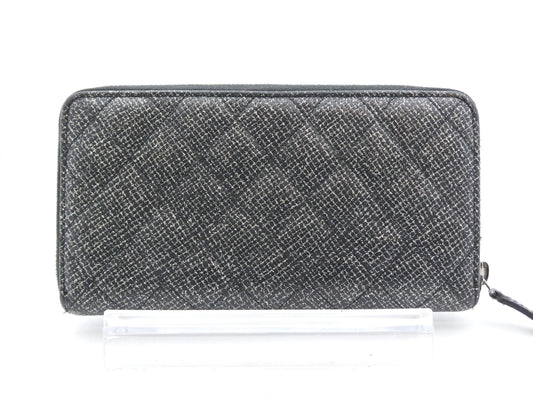 CHANEL Matelasse Coco Mark Round Zip Wallet