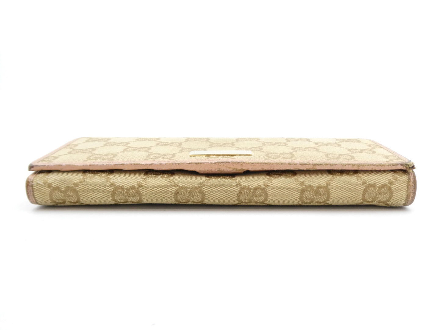 GUCCI GG Canvas Leather Chain Wallet Handbag