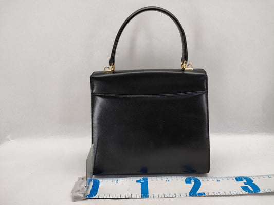 GUCCI GUCCI 000 2026 0258 Ladylock Handbag Black Top Handle Gold Hardware Gucci Handbag