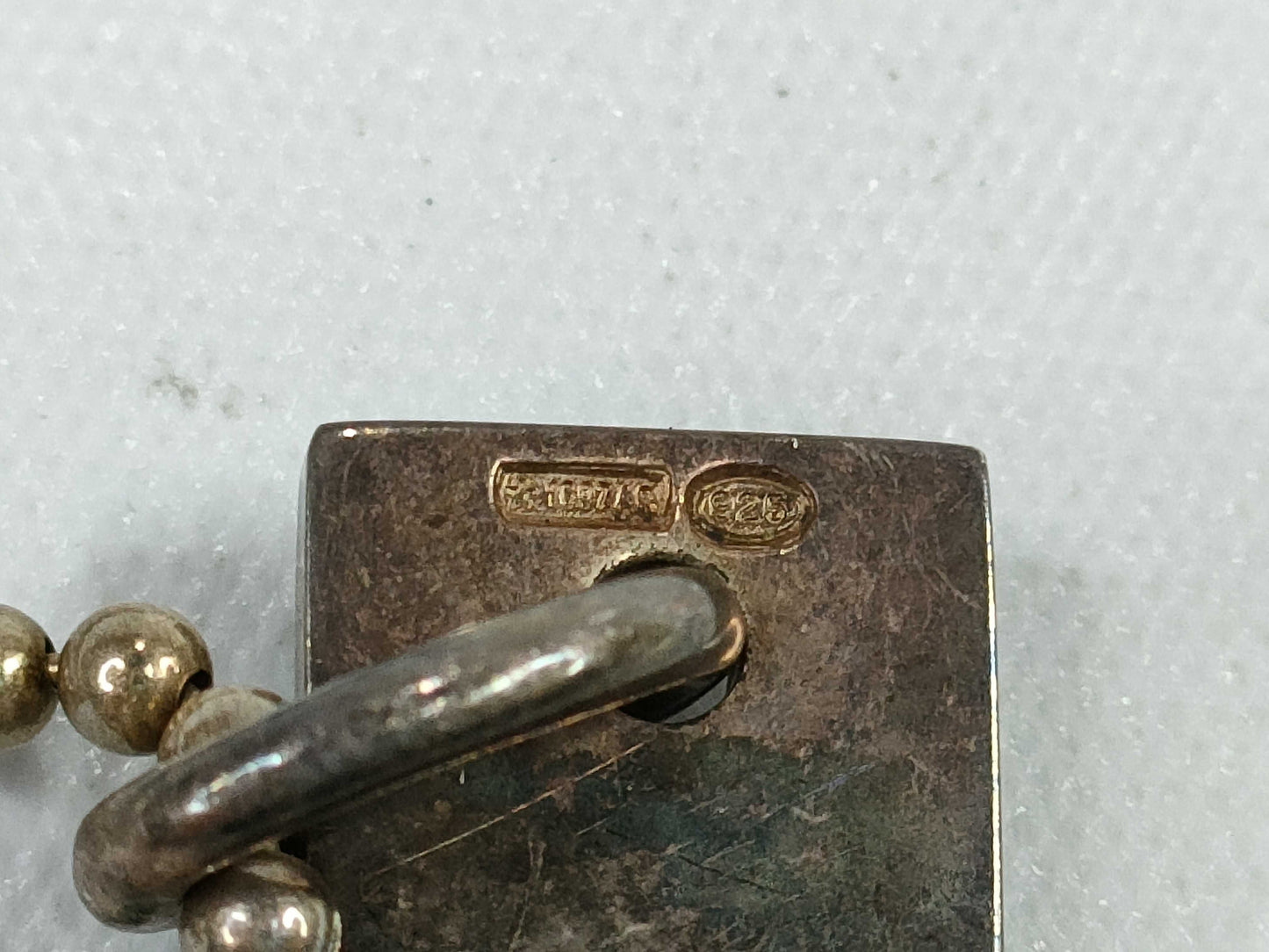 GUCCI Gucci Plate Ball Chain Keychain 925 B Key Case/Keychain