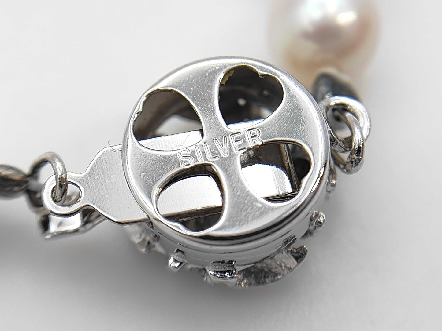 Pearl Necklace, Diameter: Approx. 6.1-6.5mm, Sterling Silver, 21.2g