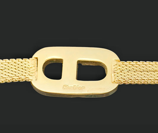Dior Christian Dior Gold Logo Bracelet, 6.3g