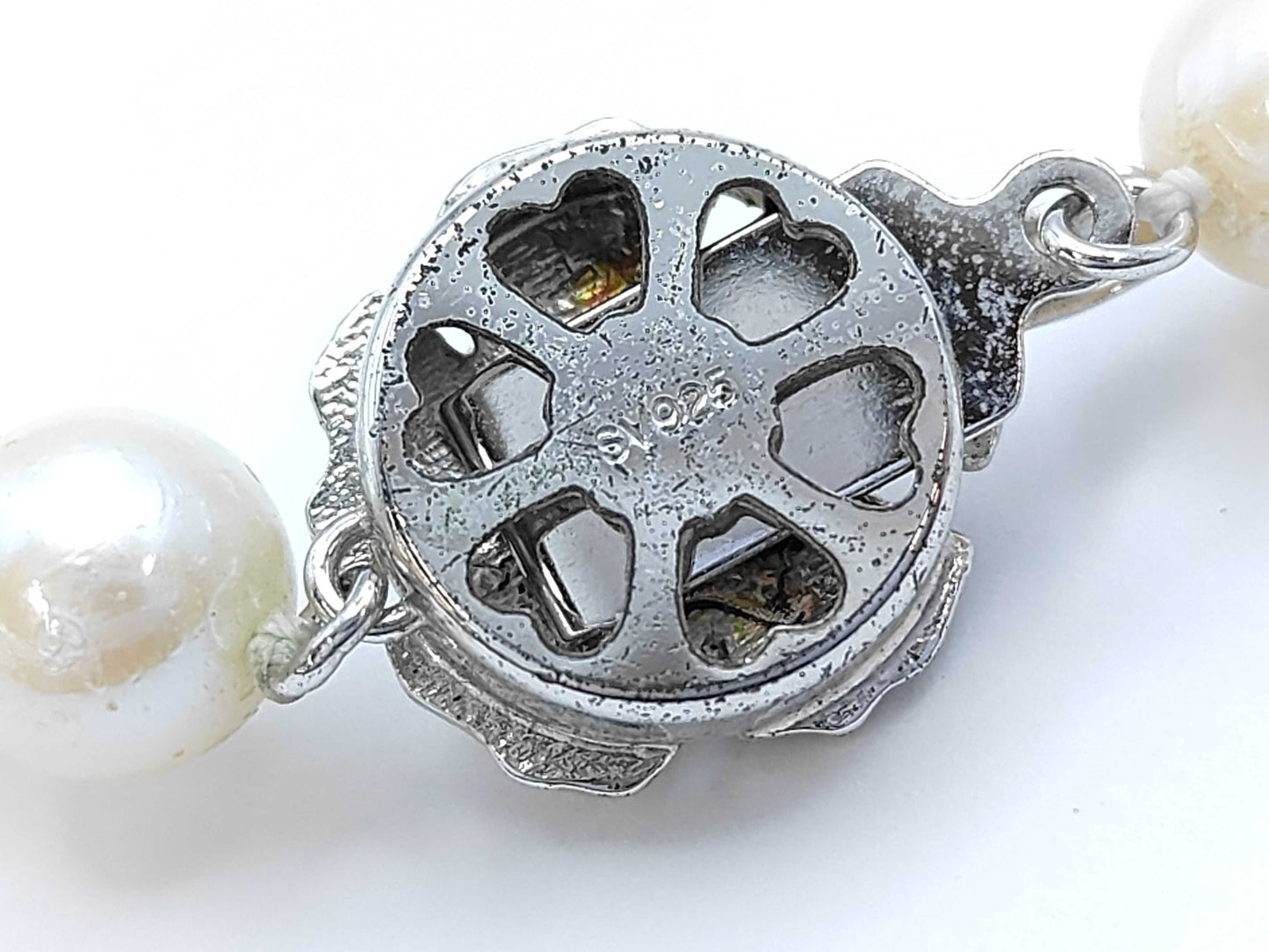 Pearl Necklace, Diameter: Approx. 7.5-7.9mm, Sterling Silver, 38.2g