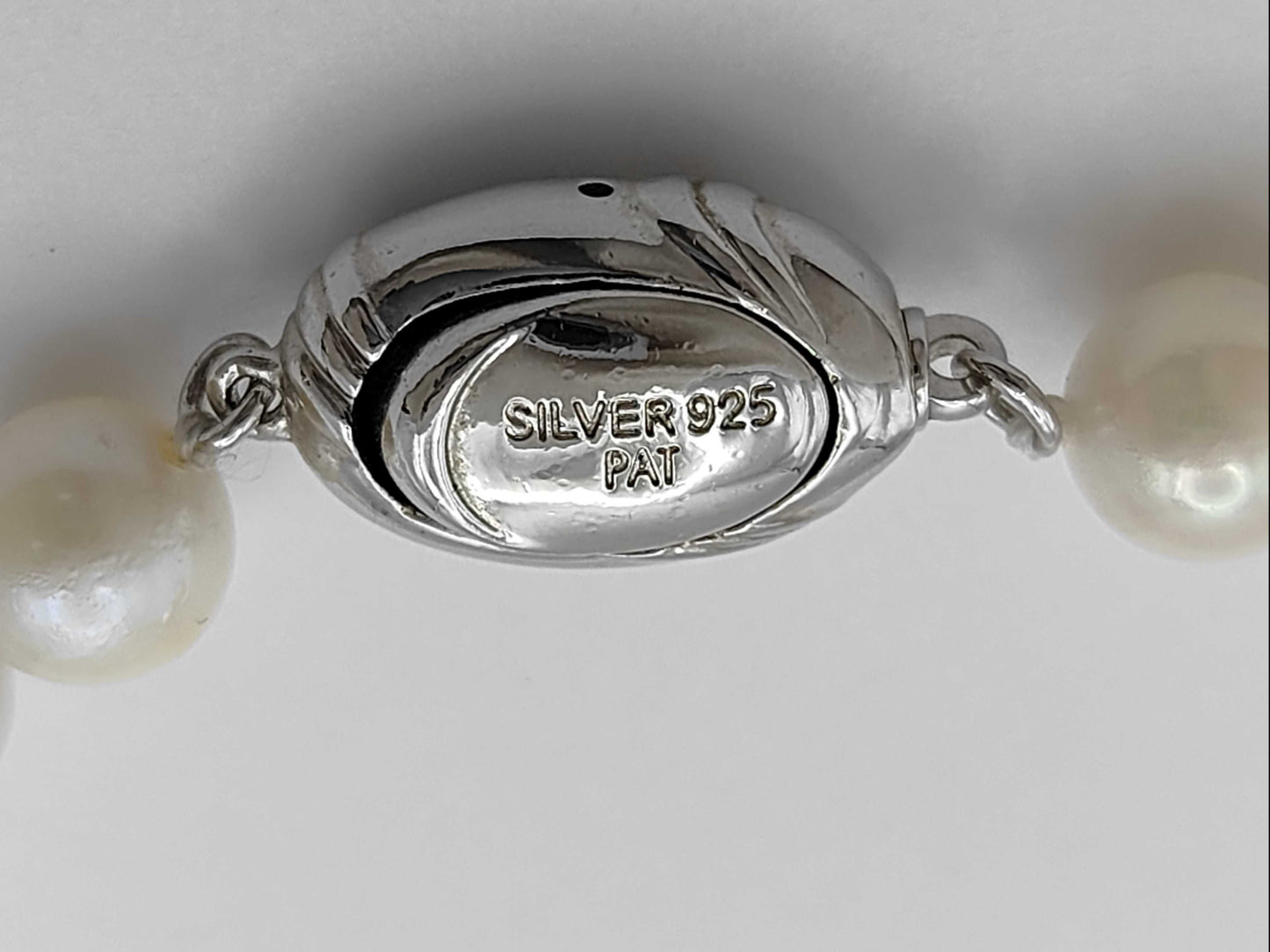 Long Pearl Necklace, Diameter 7.0-7.4mm, Sterling Silver, 92.6g