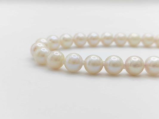 Pearl Necklace, Diameter: Approx. 7.5-7.9mm, Sterling Silver, 37.9g 