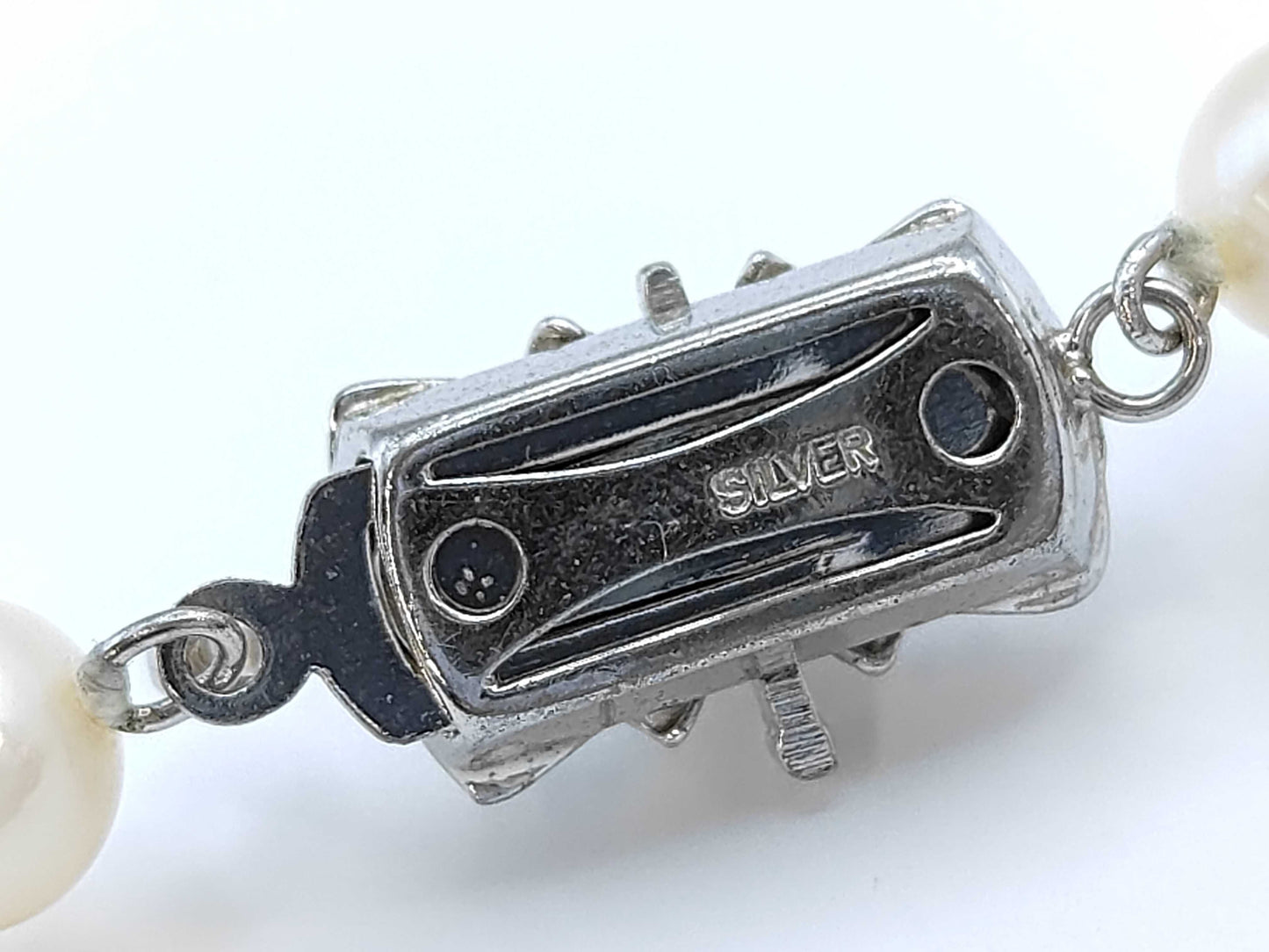 Pearl Necklace, Diameter: Approx. 6.9-7.4mm, Sterling Silver, 30.4g