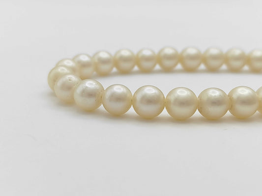 Pearl Necklace, Diameter: Approx. 7.0-7.3mm, Sterling Silver, 29.5g