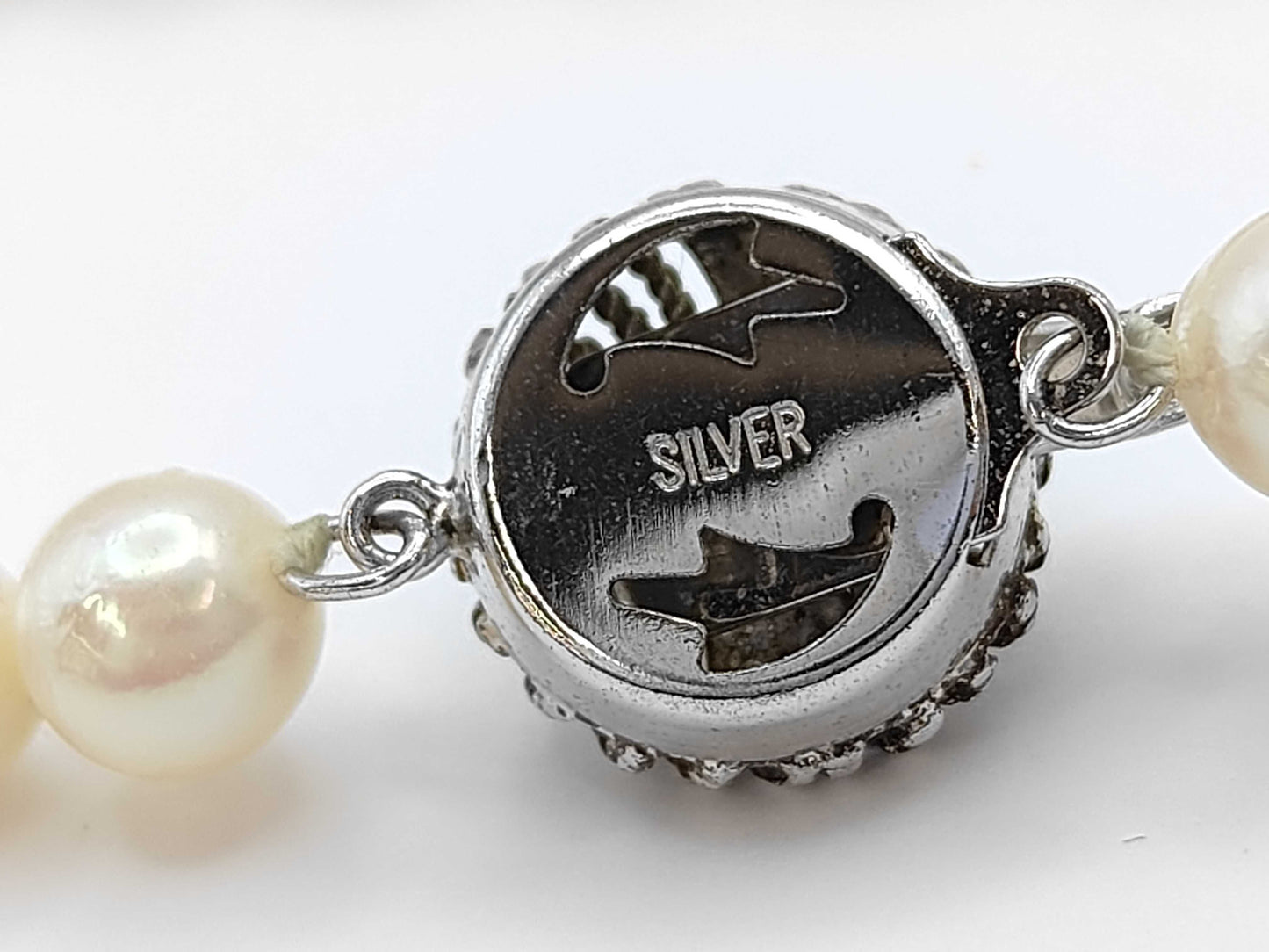 Semi-Round Pearl Necklace, Diameter: Approx. 7.0-7.4mm, Sterling Silver, 31.5g