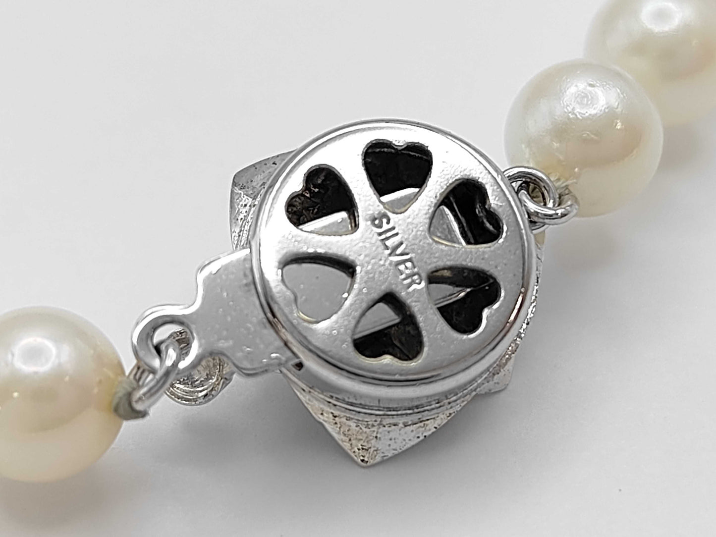 Pearl Necklace, Diameter: Approx. 6.4-6.8mm, Sterling Silver, 27.3g