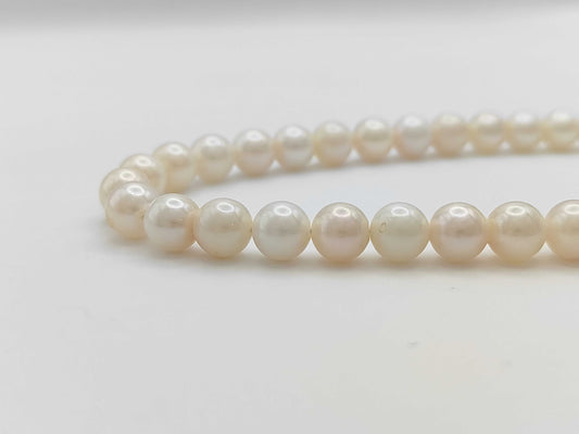 Pearl Necklace, Diameter: Approx. 7.0-7.2mm, Sterling Silver, 32.5g
