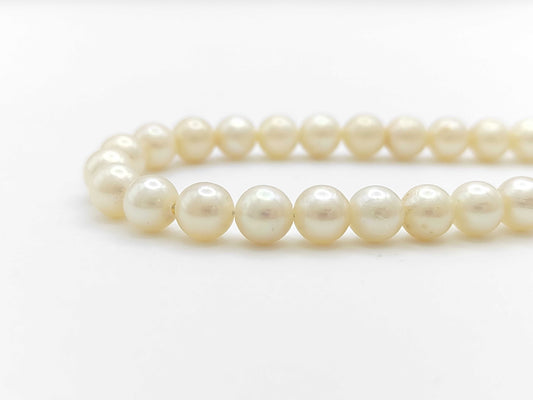 Pearl Necklace, Diameter: Approx. 6.0-6.4mm, Sterling Silver, 22.5g