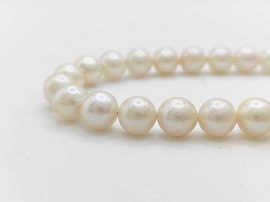 Pearl Necklace, Diameter: Approx. 8.4-8.9mm, Sterling Silver, 43.1g