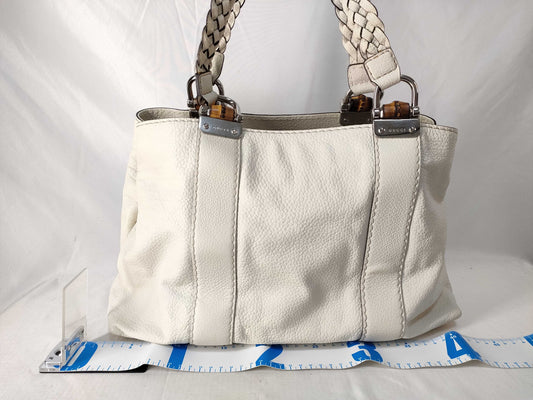 GUCCI GUCCI Bamboo Braided Leather Tote Bag