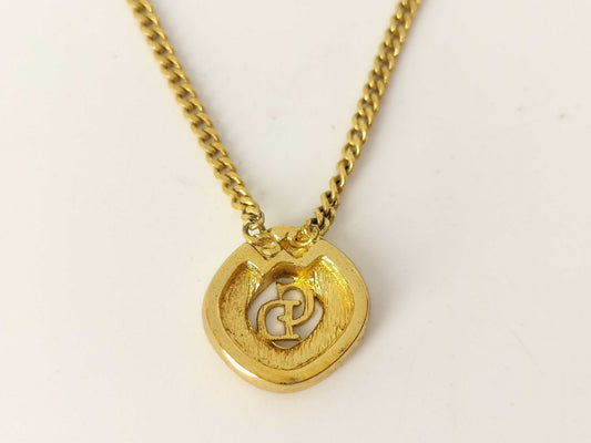 Dior CD logo rhinestone necklace