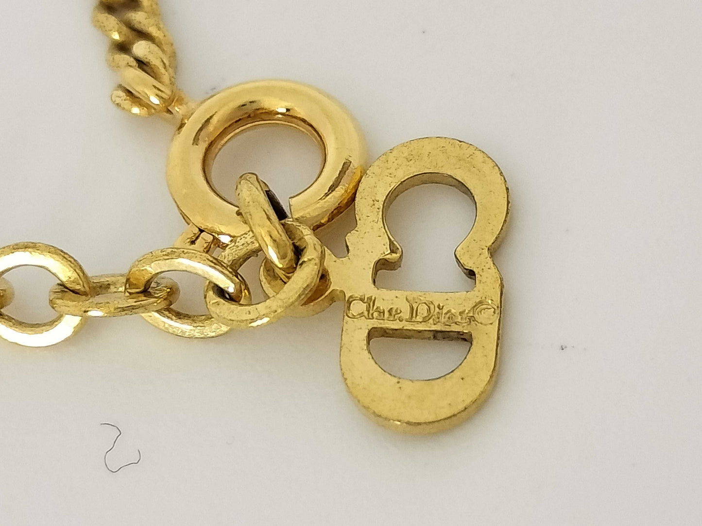Dior CD logo rhinestone necklace