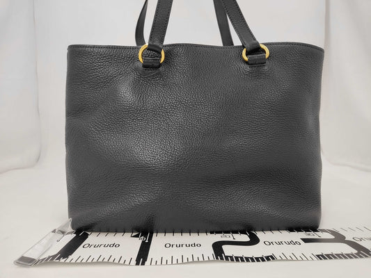 PRADA Prada logo embossed leather tote bag
