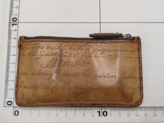 Berluti Calligraphy Card Case Brown Coin Case