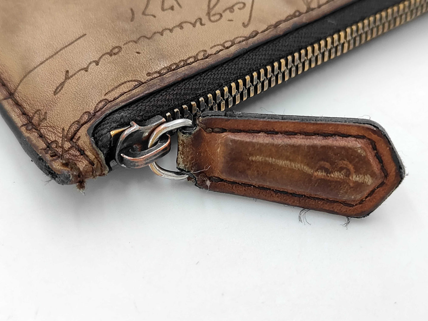 Berluti Calligraphy Card Case Brown Coin Case