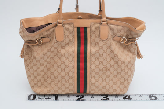 GUCCI GG Sherry Line Horsebit Tote Bag