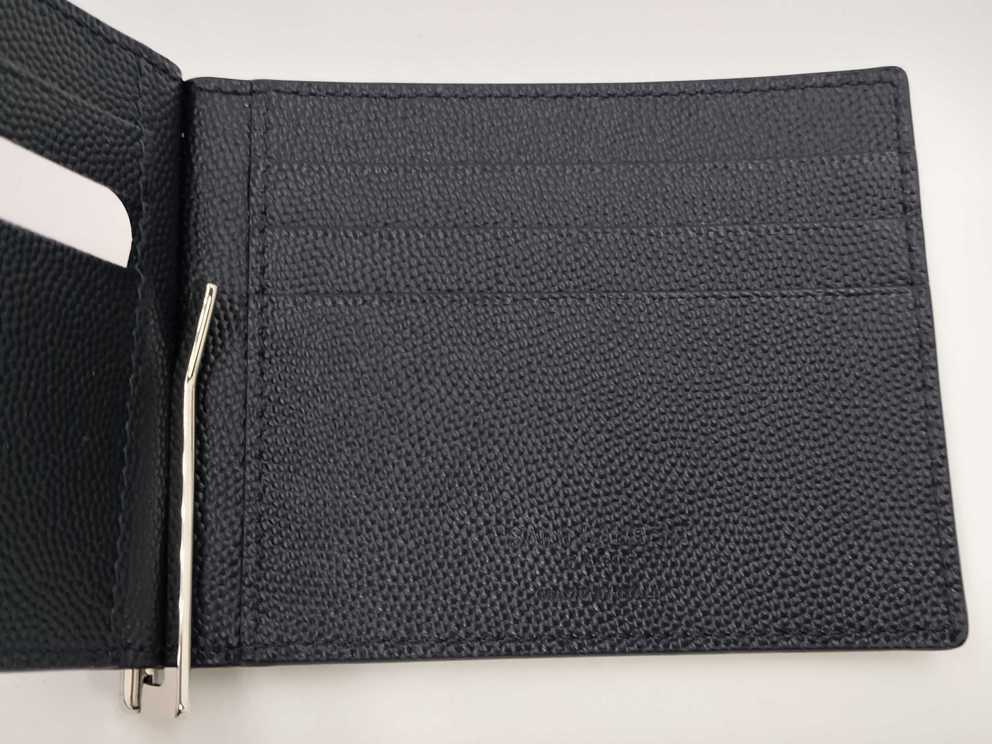 SAINT LAURENT Money Clip, Dark Navy, Billfold Wallet