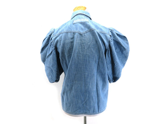 Miu Miu Bubble Sleeve Denim Shirt