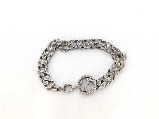 GUCCI Interlocking G Arabesque Bracelet, Ag925, 35.7g, Bracelet/Bangle
