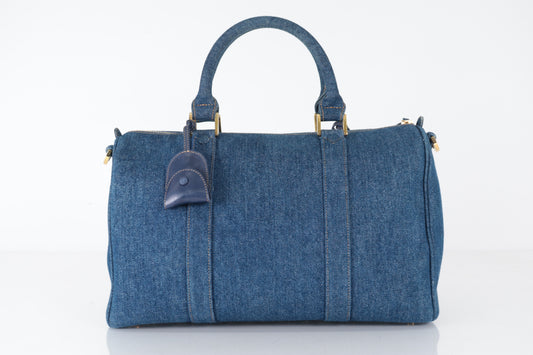 CHANEL Coco Mark Denim Boston Bag, Blue, No. 4