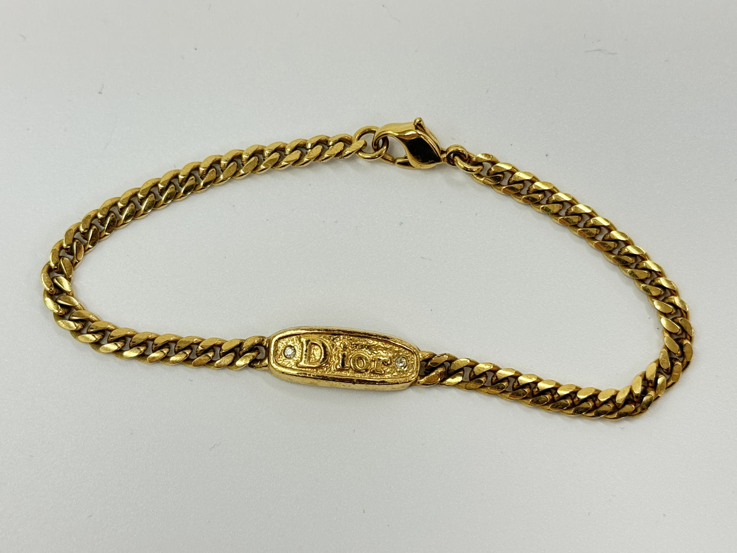 Dior Rhinestone Gold Bracelet Bangle