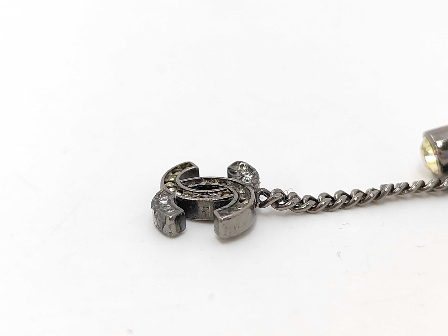 CHANEL Coco Mark Rhinestone Earrings