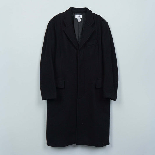 ARMANI EXCHANGE ARMANI EXCHANGE Armani Exchange Chesterfield Wool Coat, Black, Size M