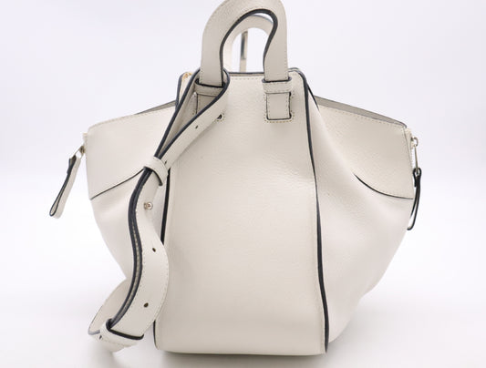 LOEWE Leather Hammock Shoulder Bag in White with Sterling Silver Hardware and Dust Bag