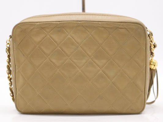 CHANEL Lambskin Matelasse 23 S Flap S Chain Turn Lock GD Hardware Beige Guarantee Card Included Fringe Card Sticker 2941544 Shoulder Bag