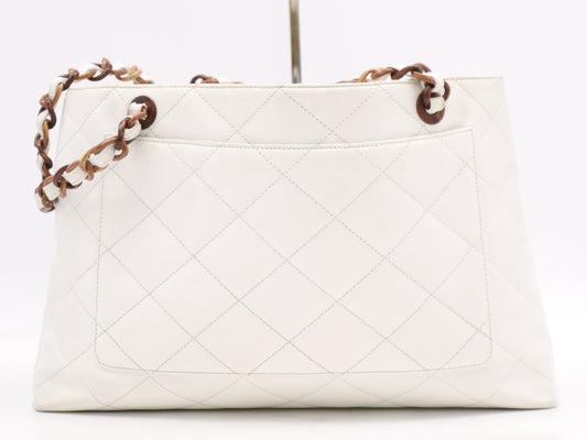 CHANEL Caviar Matelasse Chain Shoulder Bag with Wood Grain and White Seal 6498062 Shoulder Bag