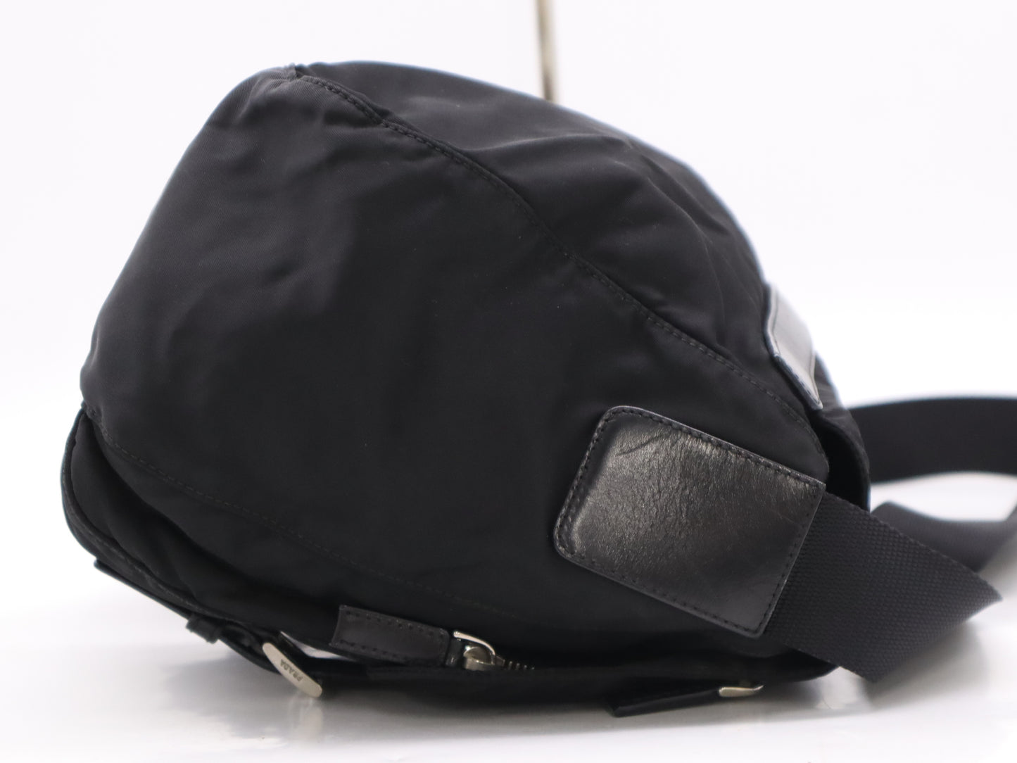 PRADA Nylon Triangle Logo Messenger Bag in Black with Card Holder and Dust Bag