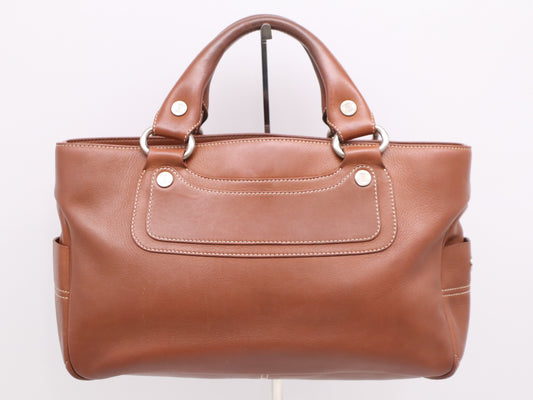 CELINE CE00/23 Leather Boogie Handbag, Brown, with Silver Hardware