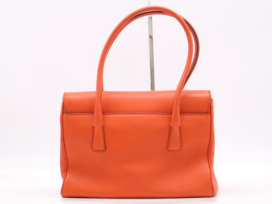 Salvatore Ferragamo AB-21 3387 Leather Handbag, Orange, with GD Hardware
