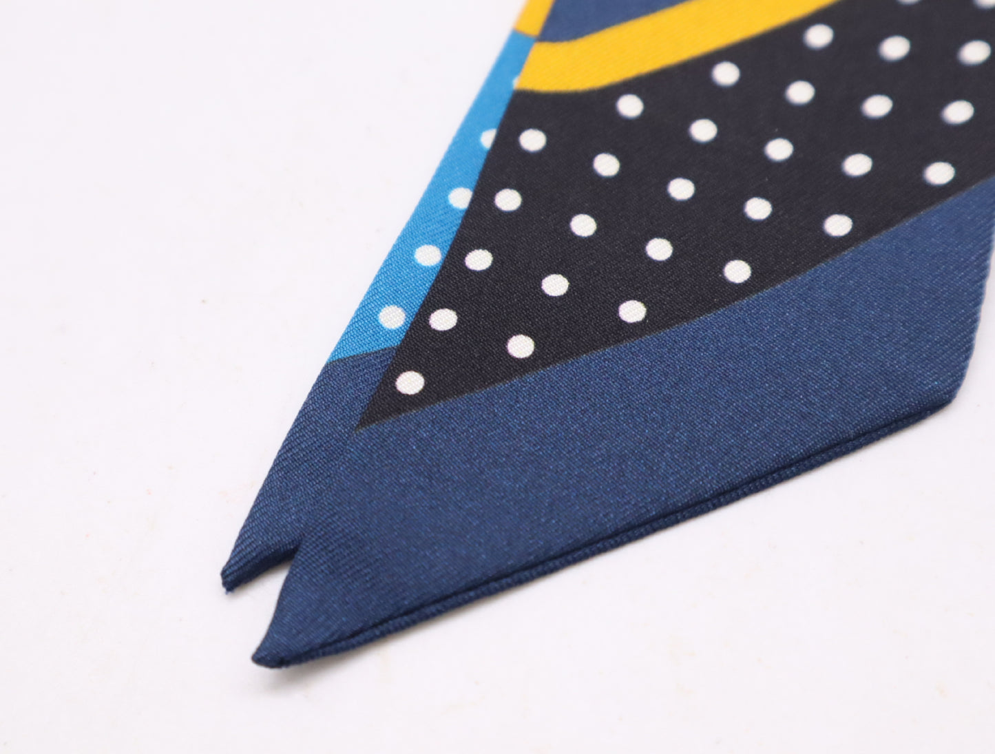 HERMES Silk Twilly Click Luck Dot Blue White with Dust Bag Other Accessories