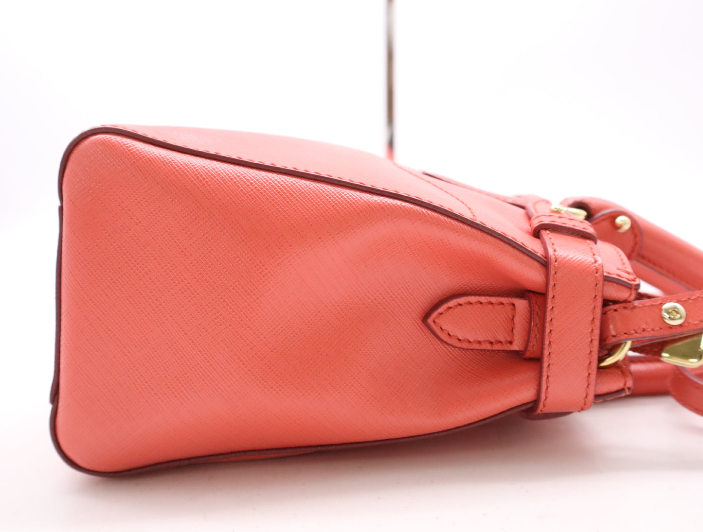 Salvatore Ferragamo EE-2 E428 Leather Gancini 2-Way Shoulder Bag, Pink, GD Hardware, Dust Bag Included