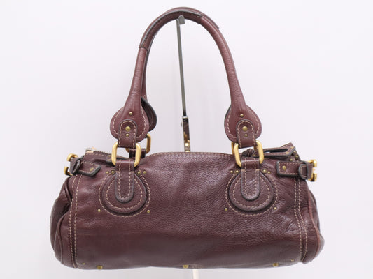 Chloe Leather Paddington Handbag, Brown, GD Hardware, with Padlock and Key