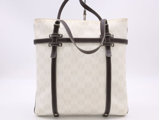 LOEWE PVC x Leather Anagram White Brown Tote Bag