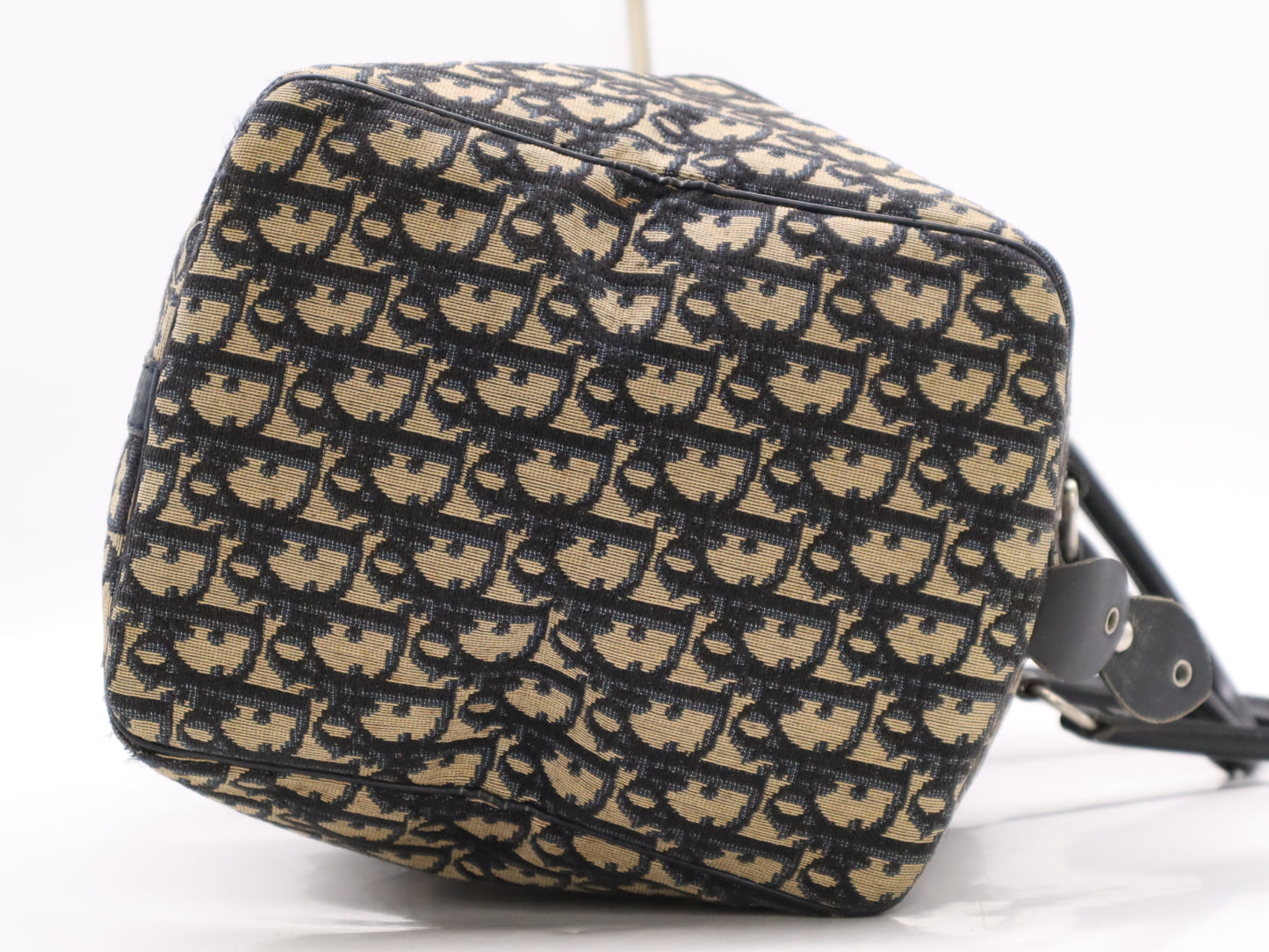 Dior Canvas/Leather Trotter Boston Bag, Brown/Blue