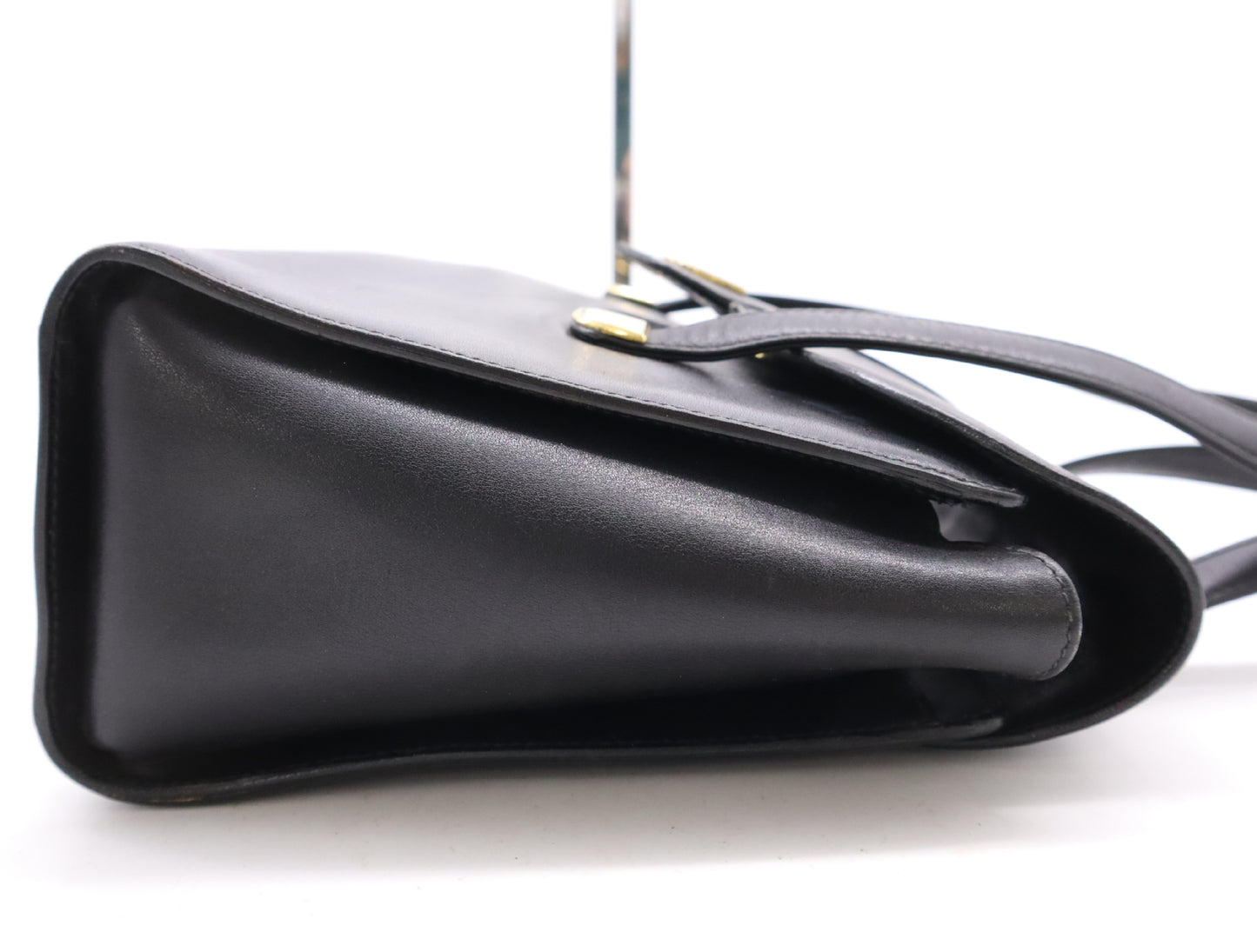 CELINE Leather Handbag Black with Gold Hardware