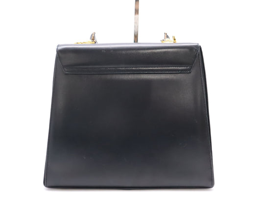 Salvatore Ferragamo Leather Gancini 2-way Shoulder Bag in Black with GD Hardware