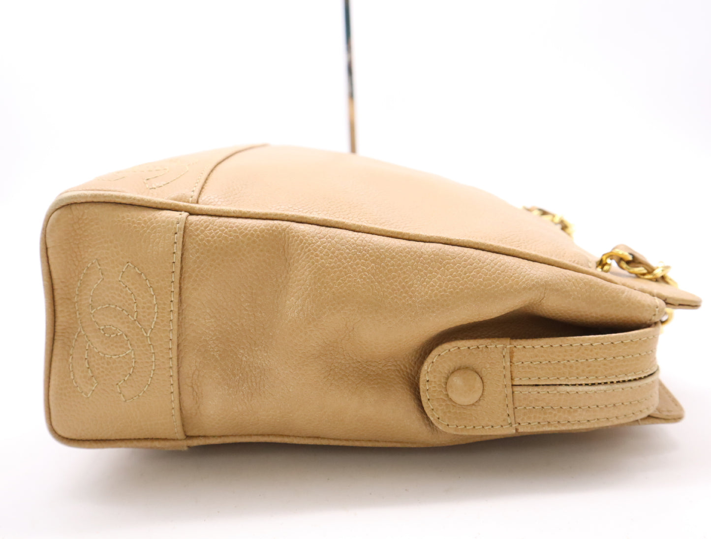 CHANEL Triple Coco Chain Shoulder Tote Bag, Beige, 4095849